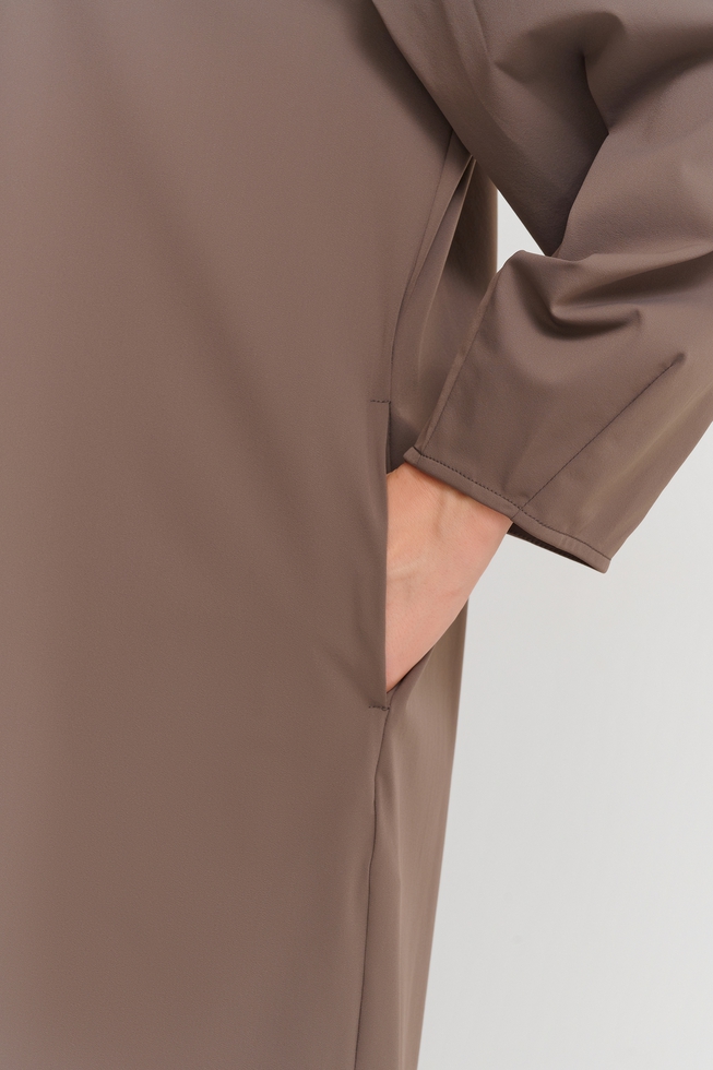 Коричневое платье миди 5