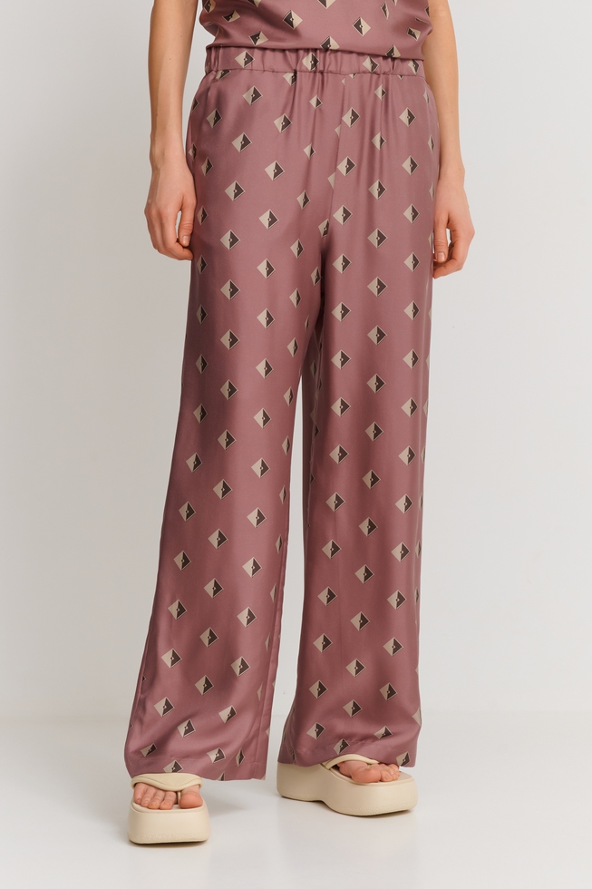 Женские широкие шелковые брюки 1