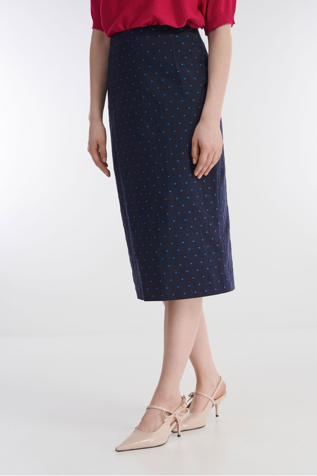 Синяя юбка-миди 2