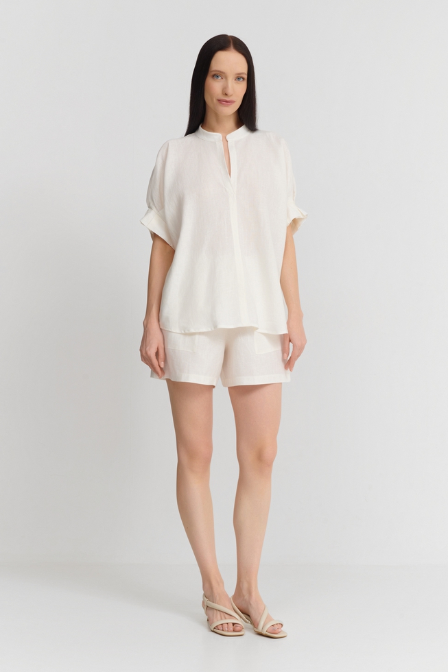 Ванильная блузка из льна 3