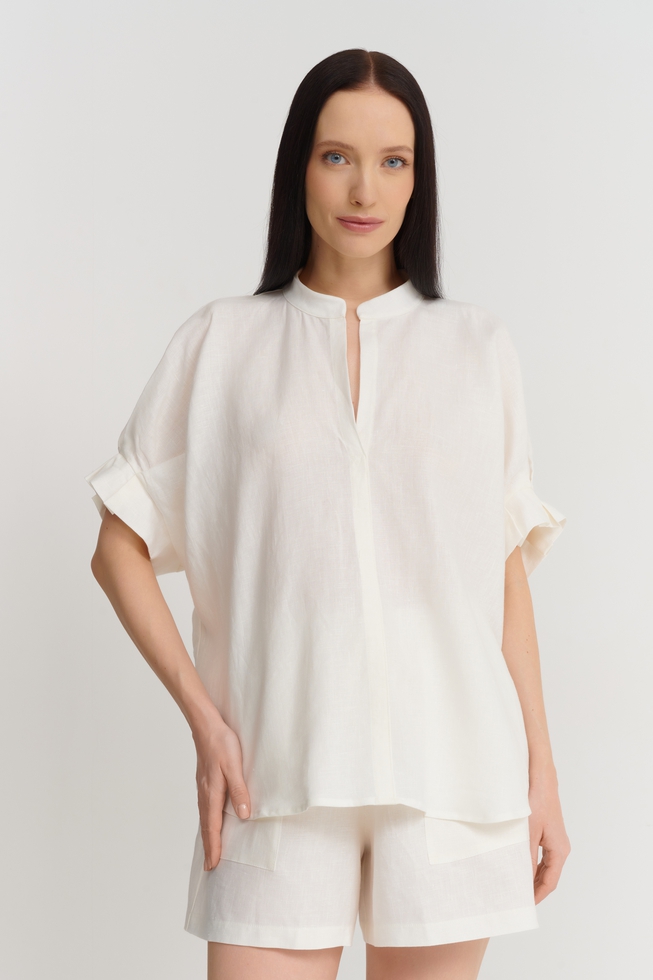 Ванильная блузка из льна 1
