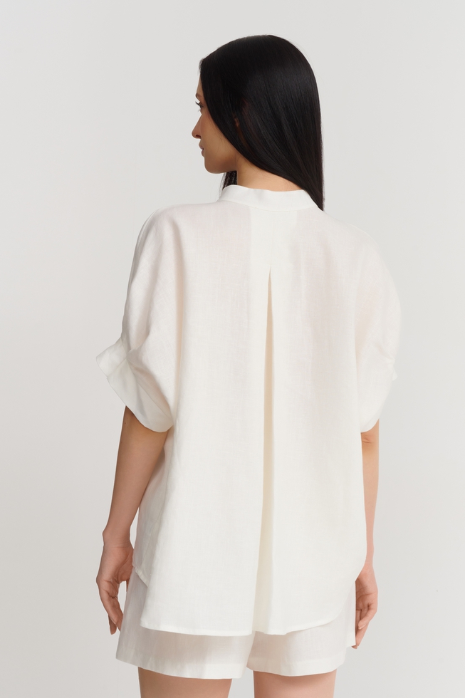 Ванильная блузка из льна 2