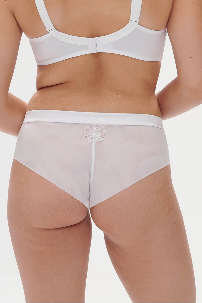 Женские белые трусы-хипстеры 7