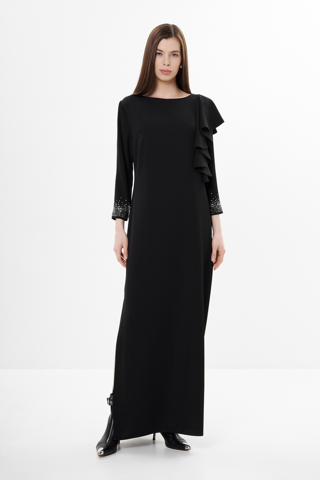 Длинное платье с воланами  1