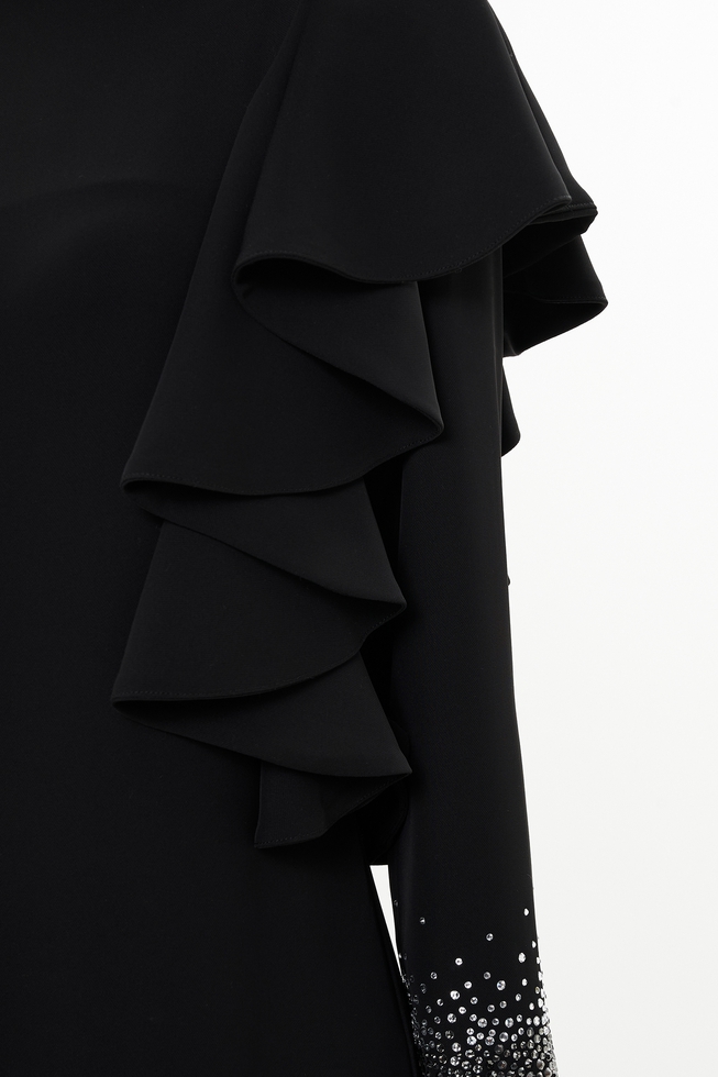 Длинное платье с воланами  4