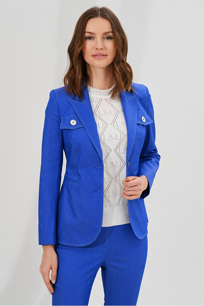 Синий жакет из хлопка 2