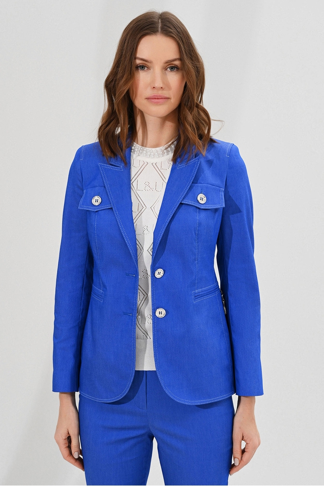 Синий жакет из хлопка 1