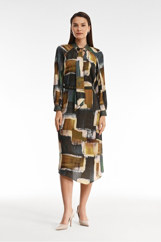 Платье миди с длинными рукавами 1