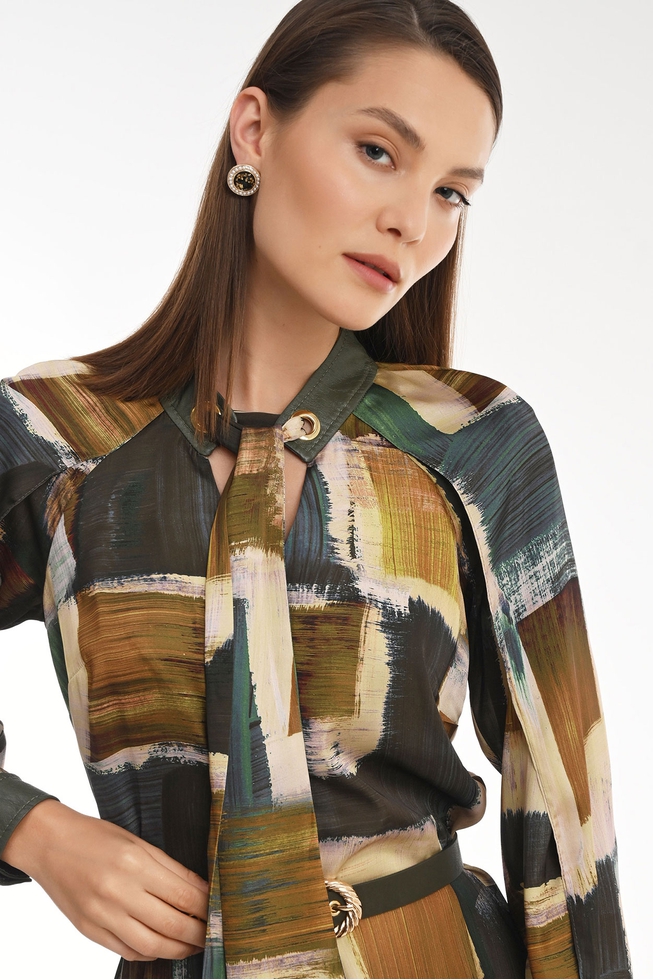 Платье миди с длинными рукавами 4