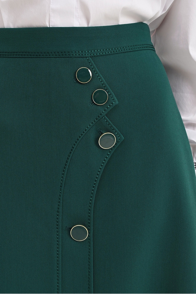 Зеленая юбка миди 5