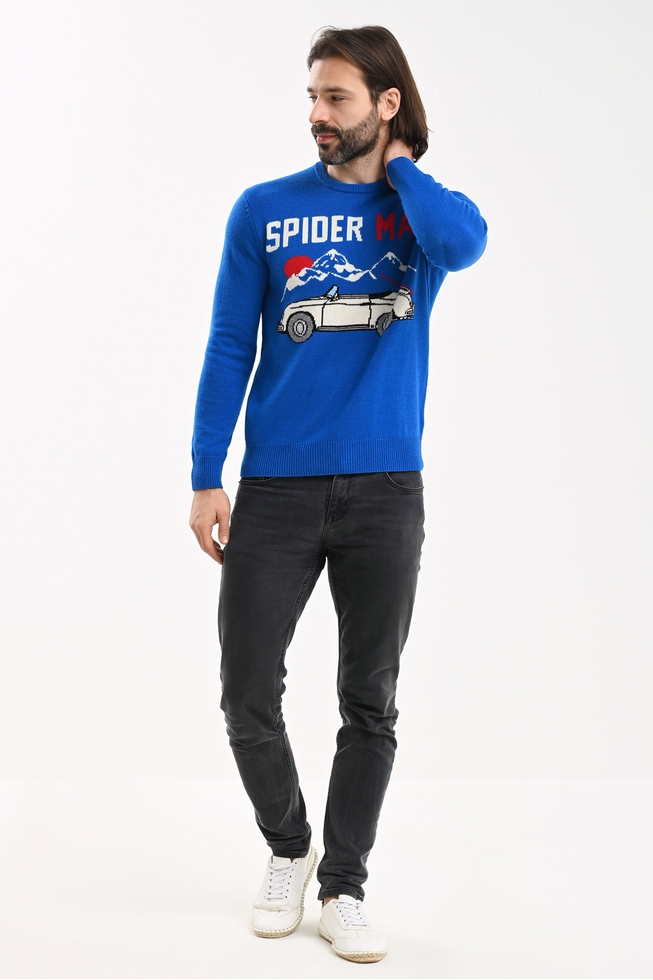 Мужская синяя толстовка  3