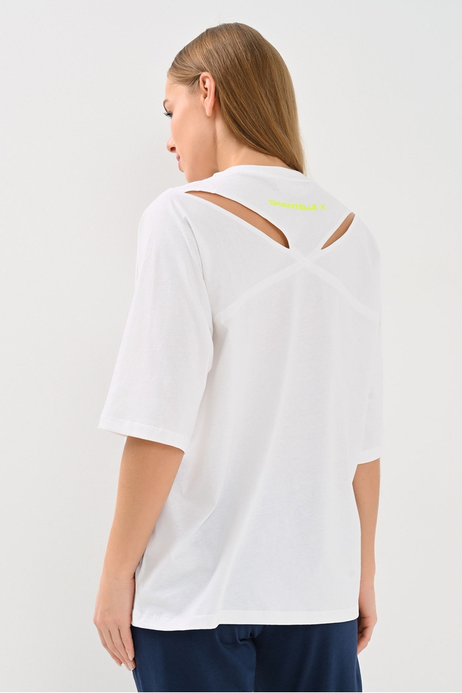  Женская белая домашняя хлопковая футболка  2
