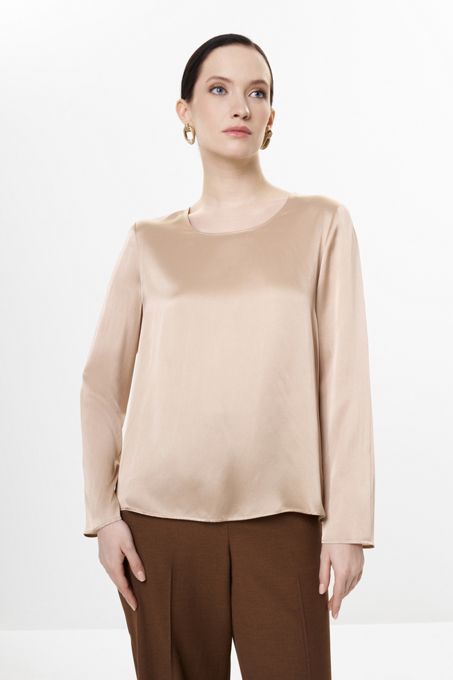 Шелковая блузка с длинным рукавом 1