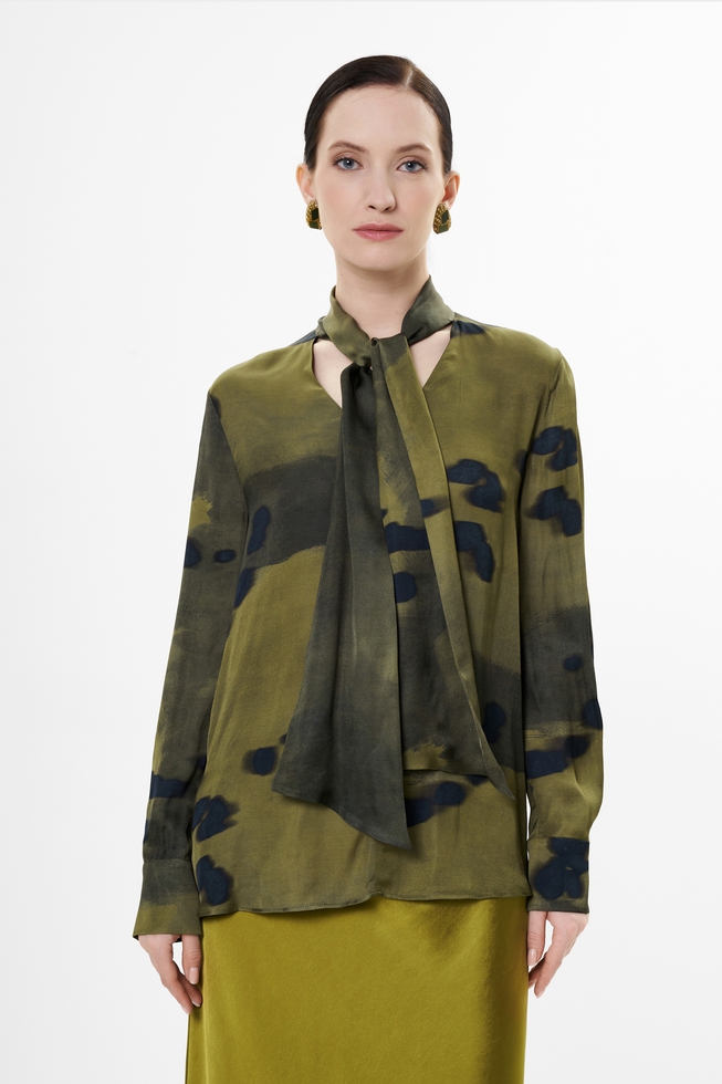 Блузка с длинным рукавом и принтом  1