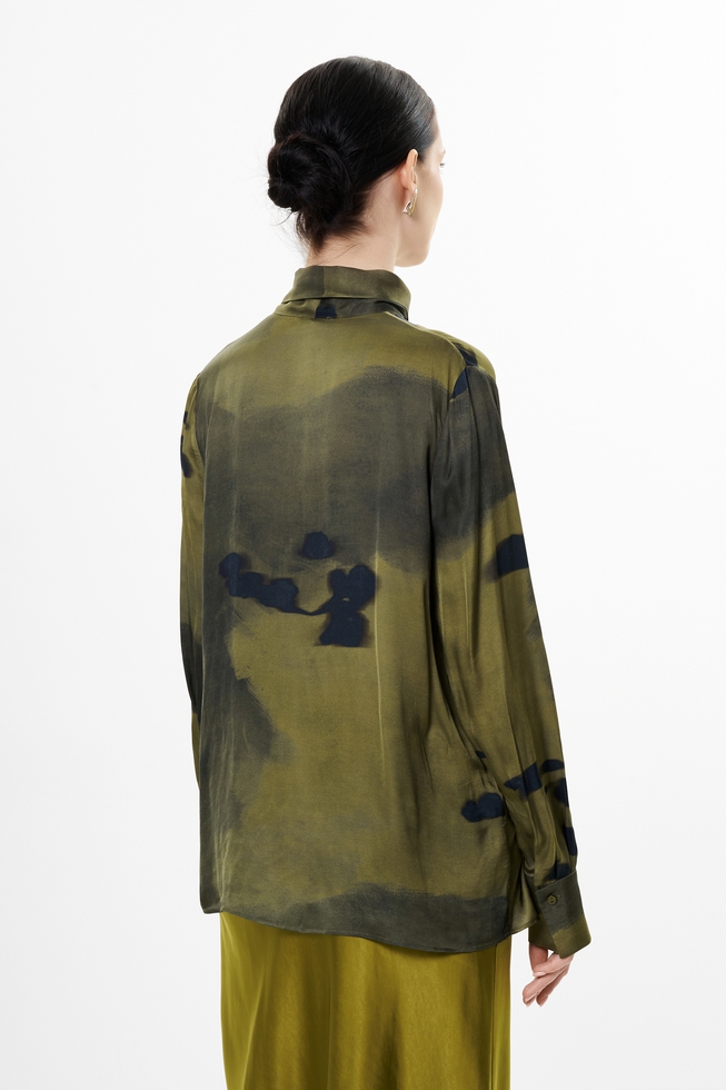 Блузка с длинным рукавом и принтом  2