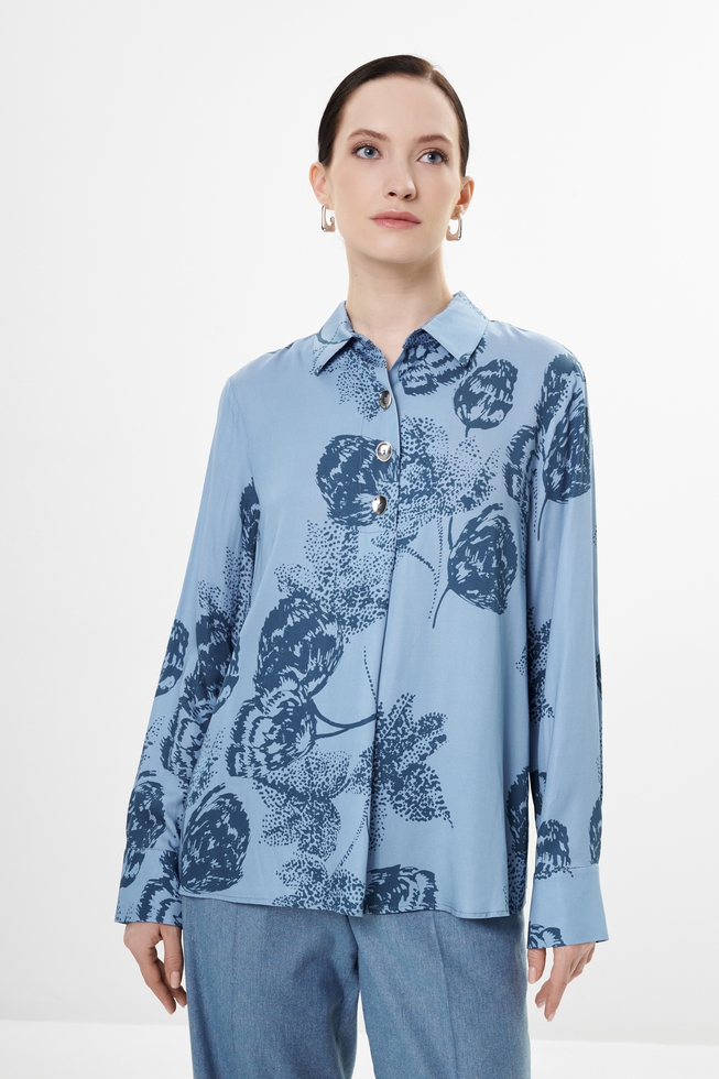 Блузка с длинным рукавом и принтом  1