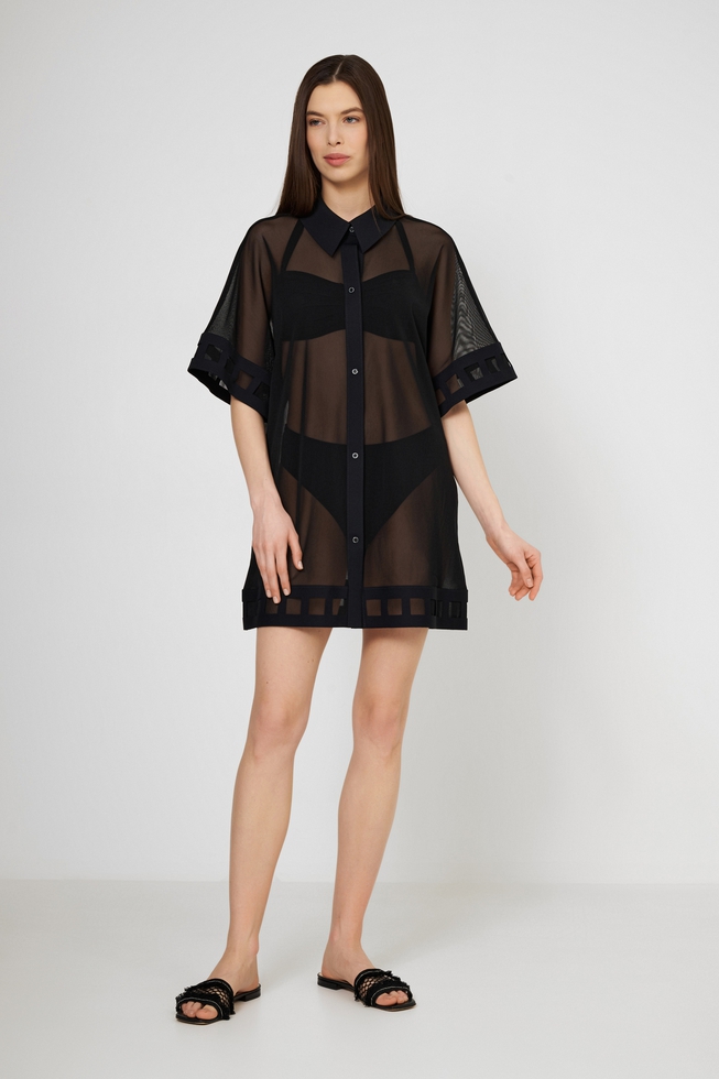 Чёрная пляжная туника  1