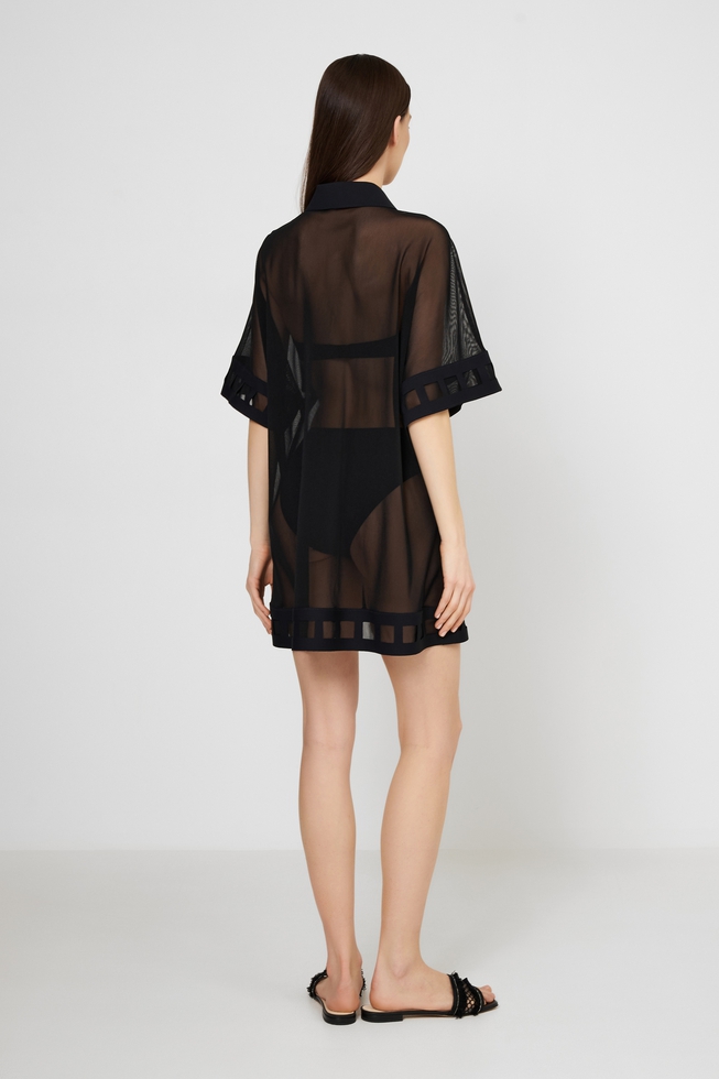 Чёрная пляжная туника  2