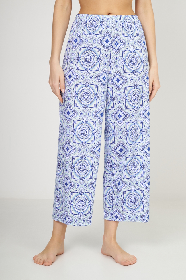  Женская хлопковая пижама с брюками  5