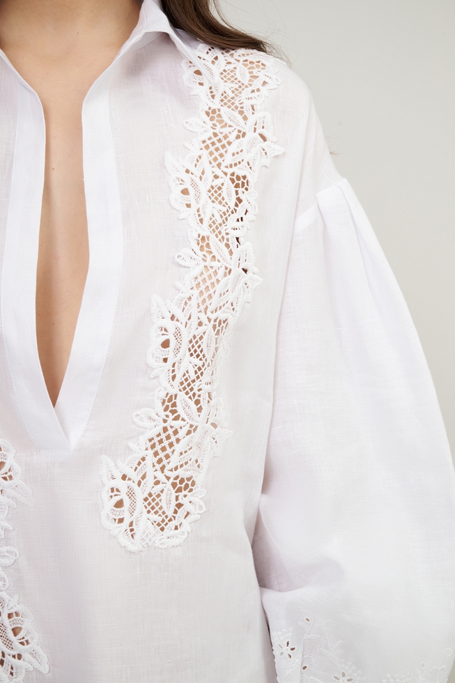 Белая пляжная туника  4