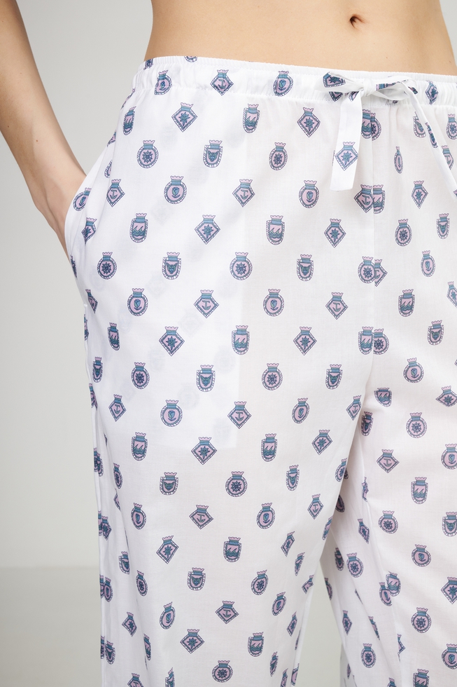 Женская хлопковая пижама с брюами 8