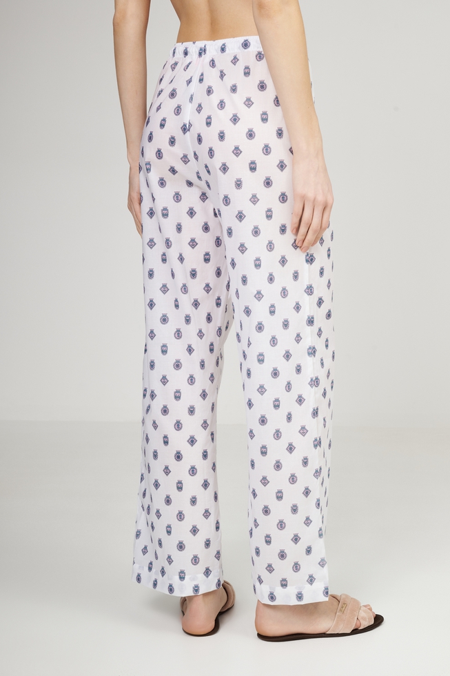 Женская хлопковая пижама с брюами 7