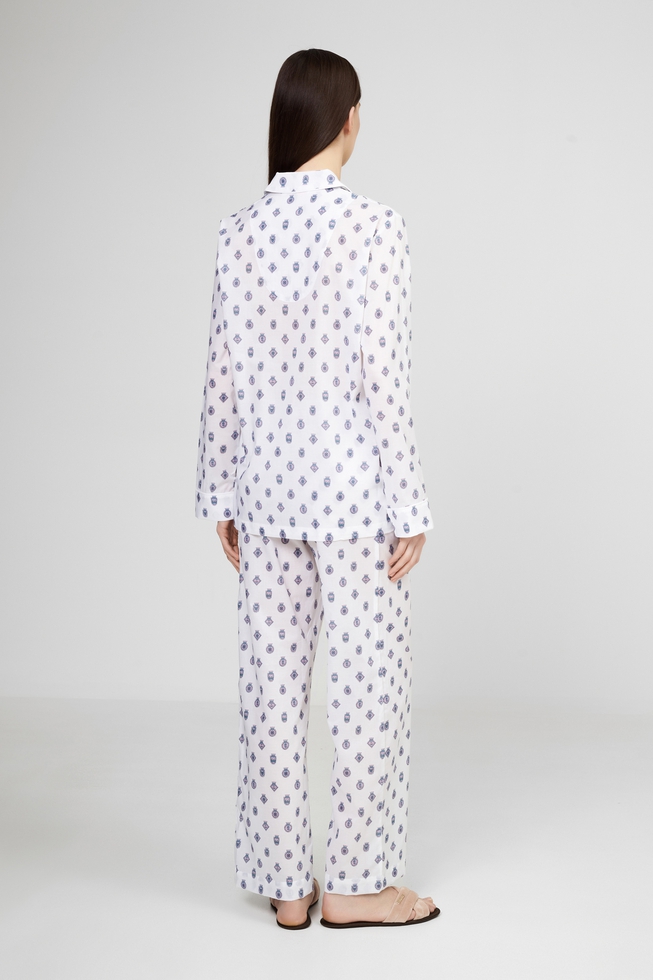 Женская хлопковая пижама с брюами 2