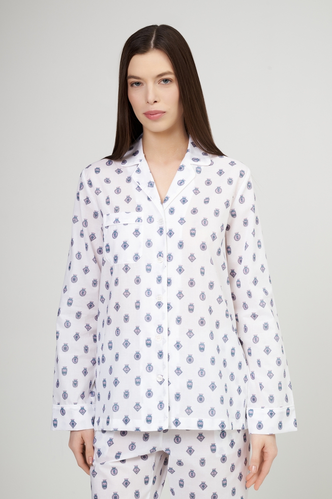 Женская хлопковая пижама с брюами 3