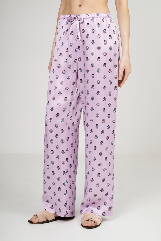 Женская шелковая пижама с брюками 6