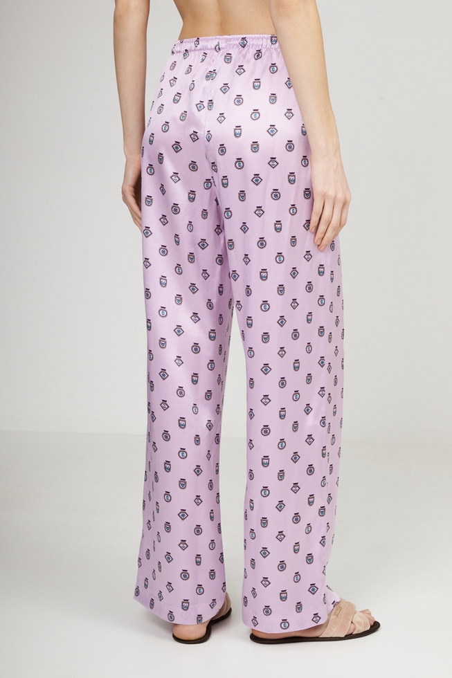 Женская шелковая пижама с брюками 7