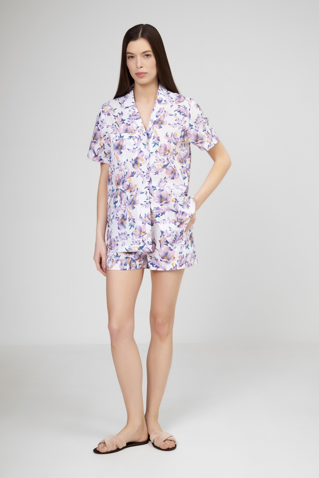 Женская хлопковая пижама с шортами 1