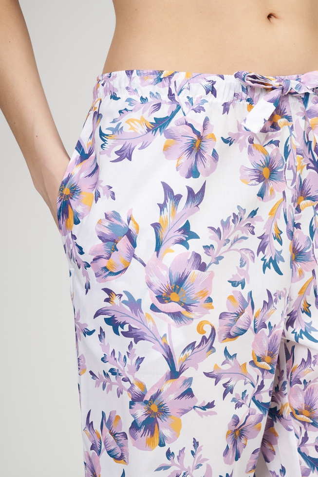 Женская хлопковая пижама с брюками 8