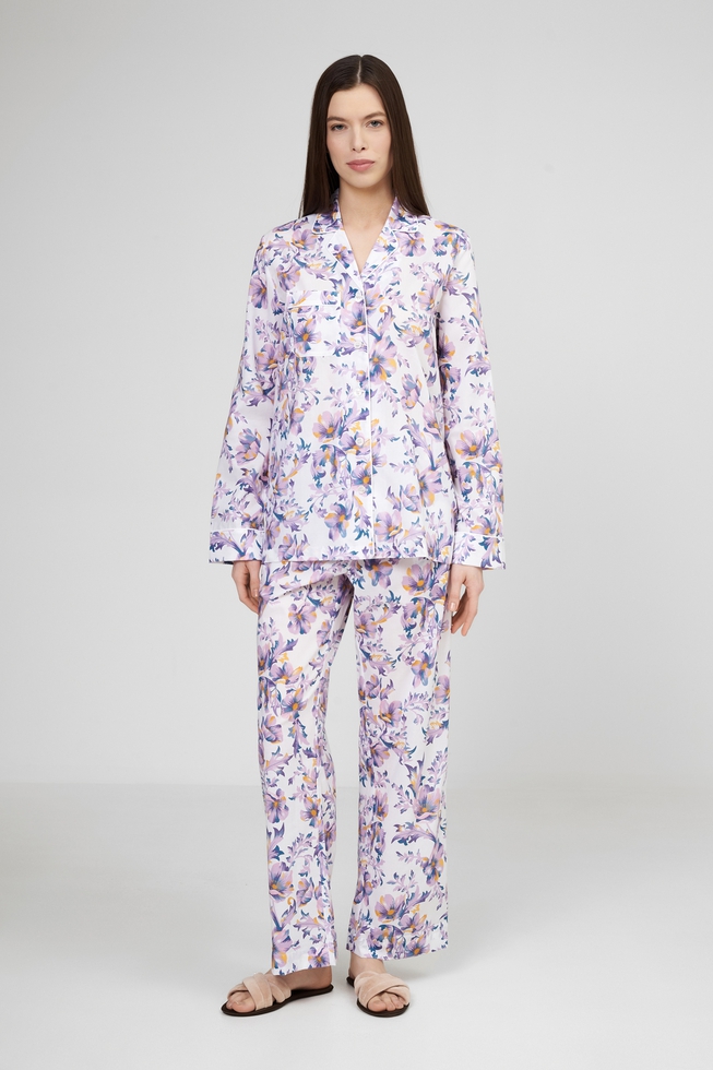 Женская хлопковая пижама с брюками 1