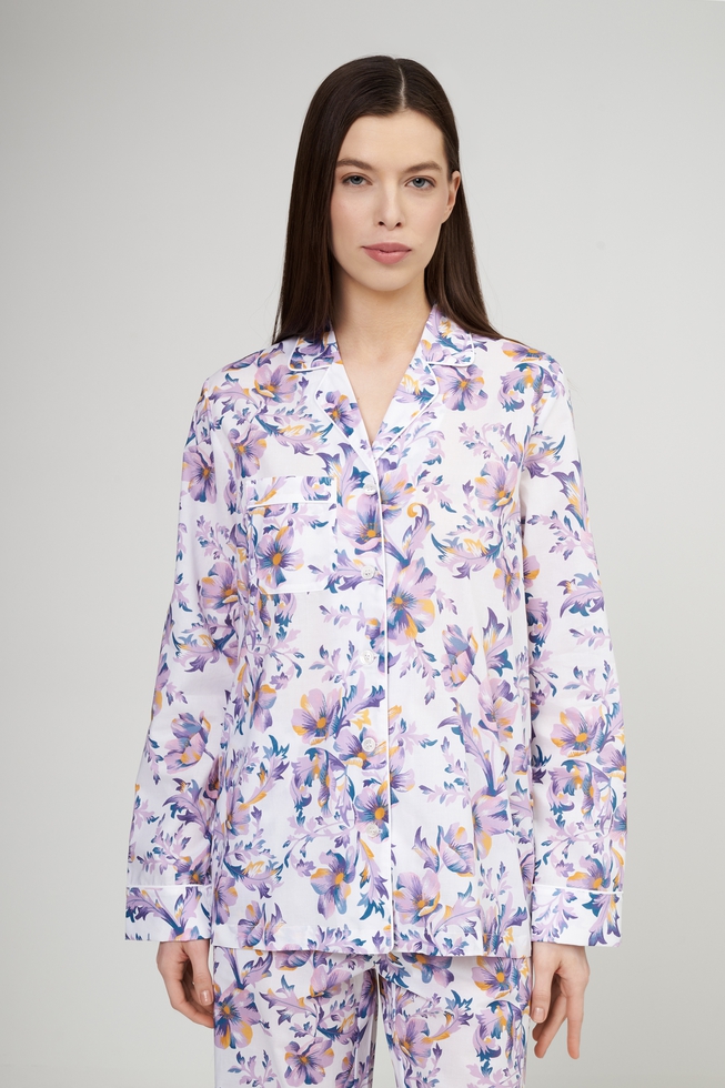 Женская хлопковая пижама с брюками 3