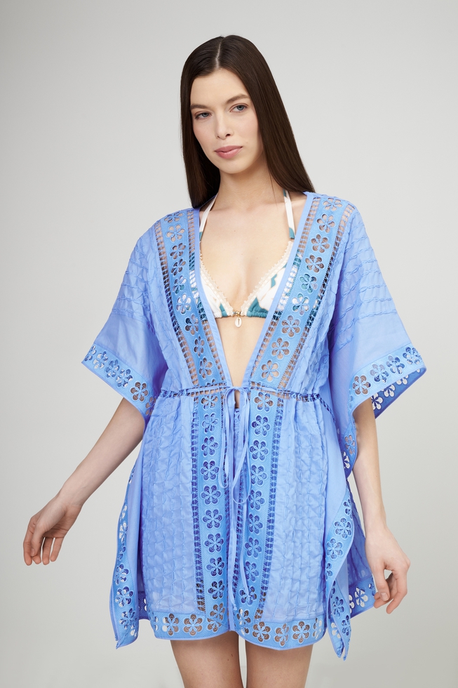 Голубая пляжная туника  3