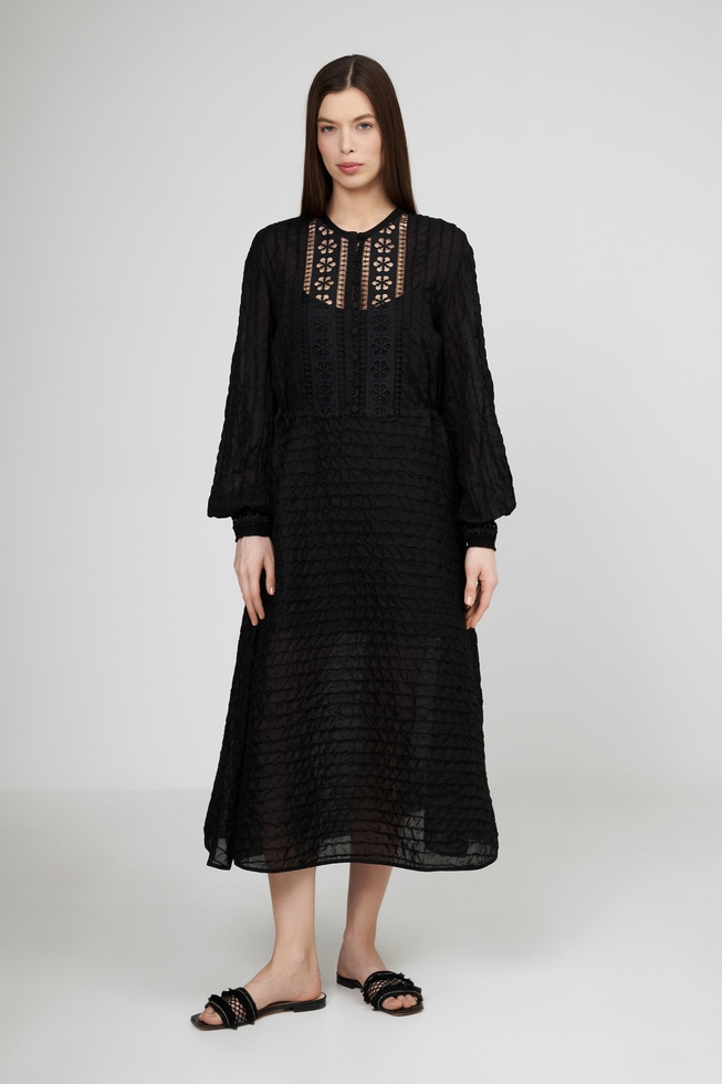 Чёрное длинное платье  1