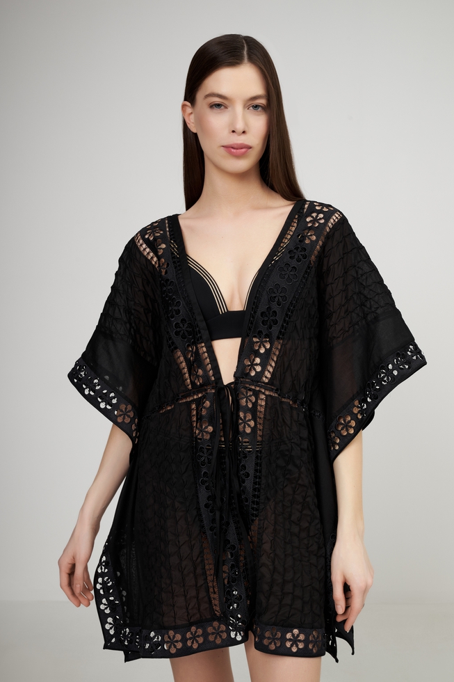 Чёрная пляжная туника  3