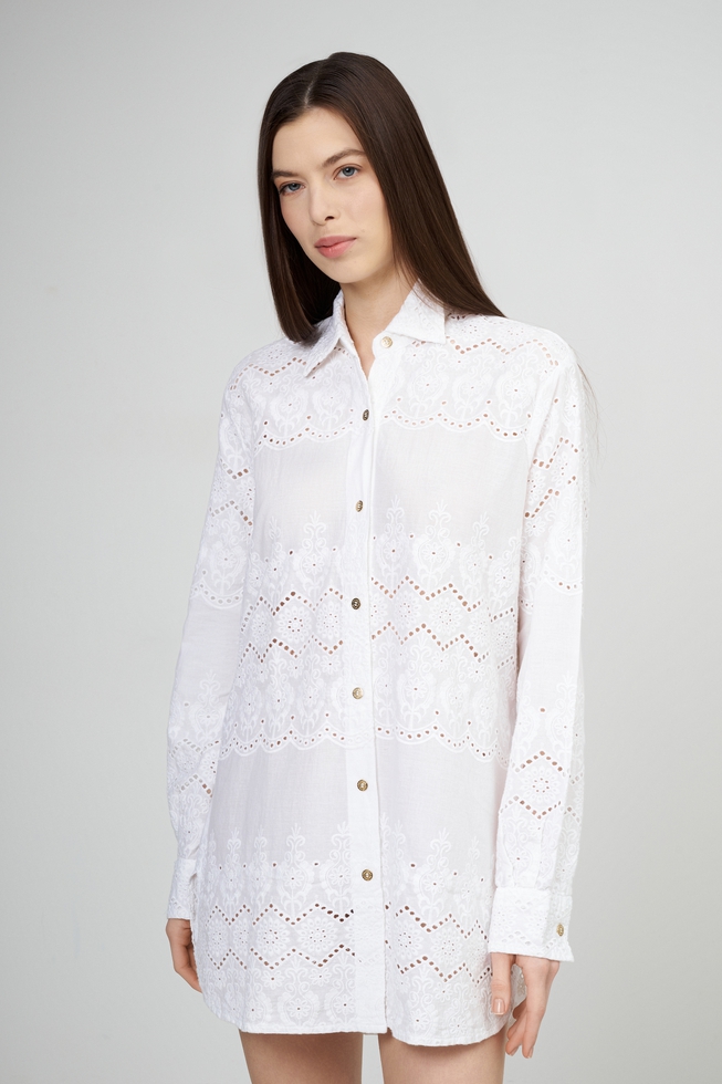 Белая блузка с длинным рукавом 1