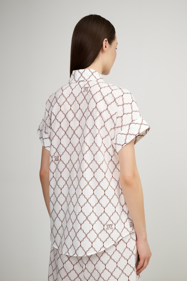 Хлопковая блузка с коротким рукавом 2