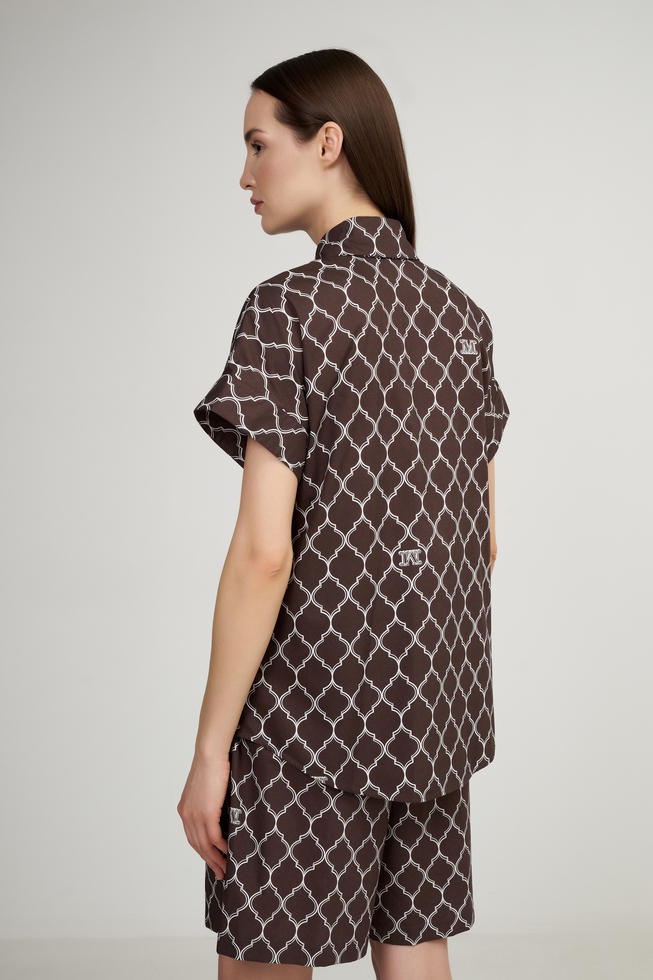 Хлопковая блузка с коротким рукавом 2