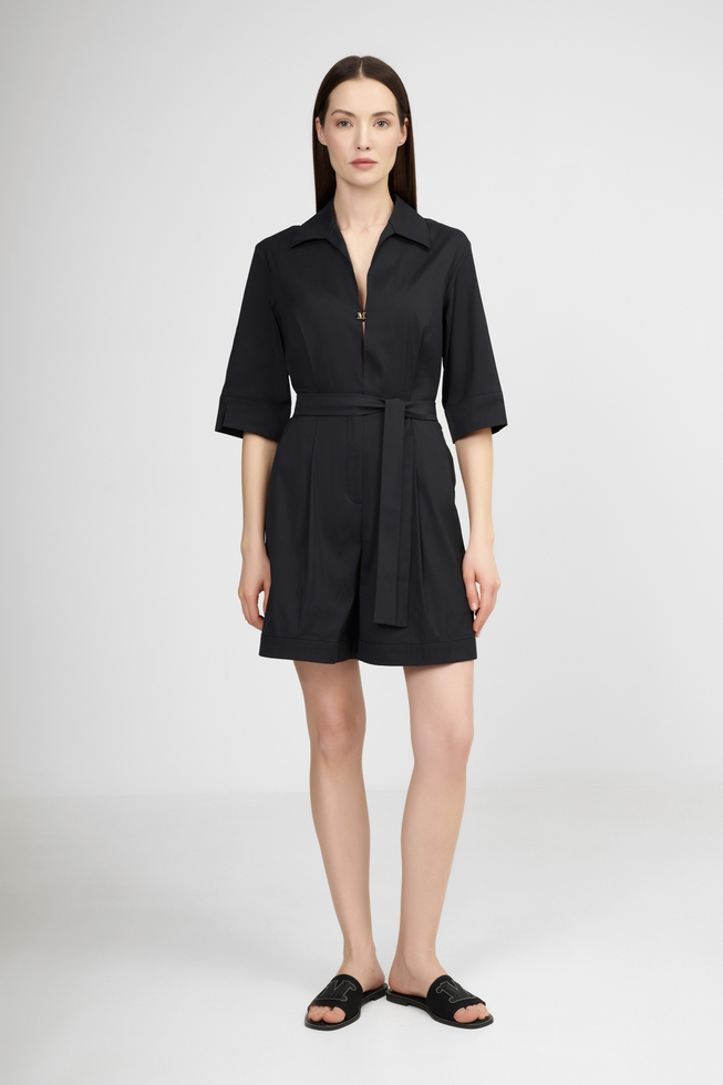 Чёрный женский комбинезон  3