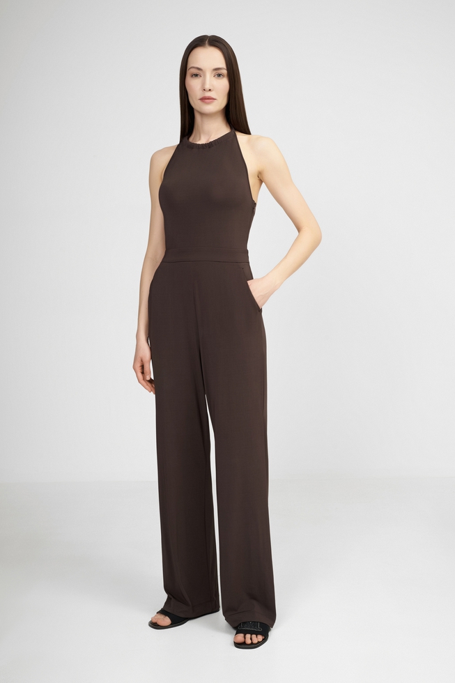 Женский чёрный комбинезон 1