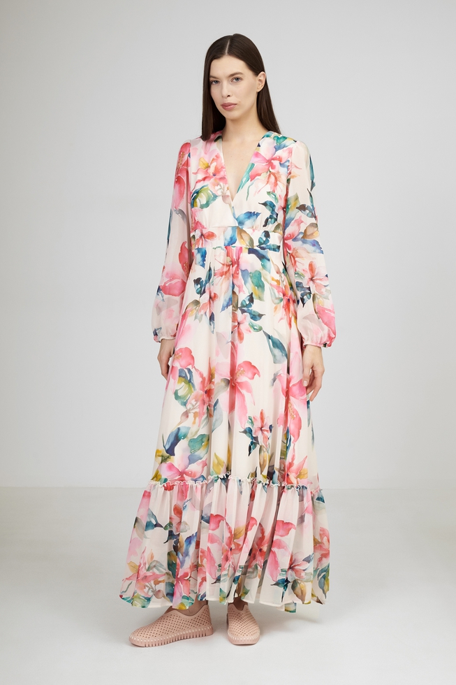 Длинное платье с длинными рукавами 1