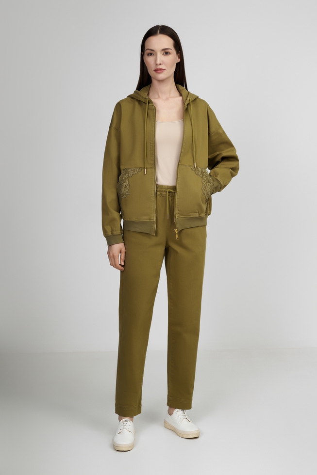 Женский оливковый жакет 3