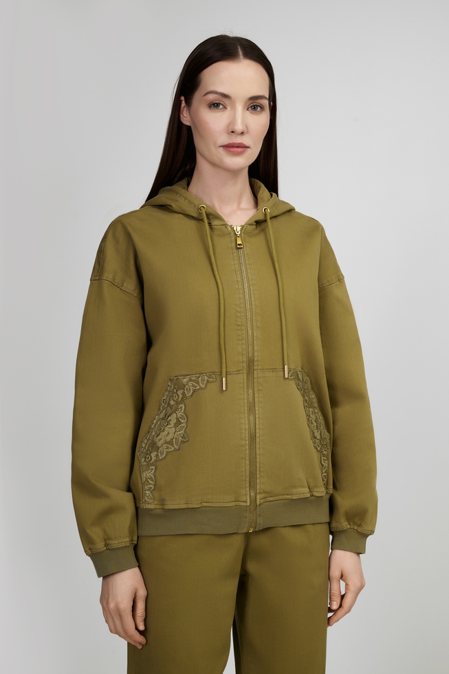 Женский оливковый жакет 1