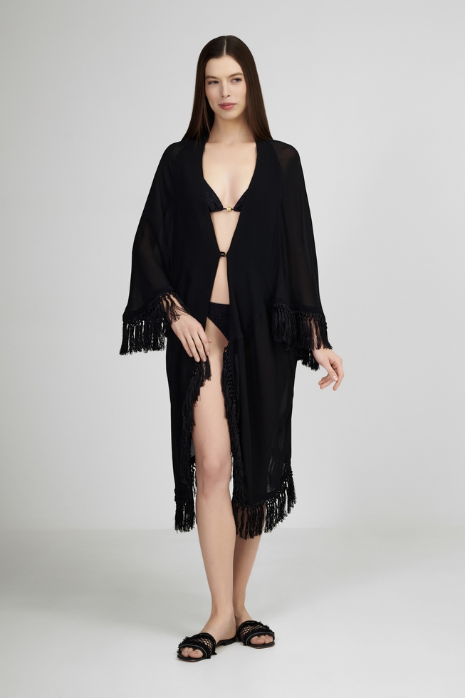  Пляжное черное платье  1