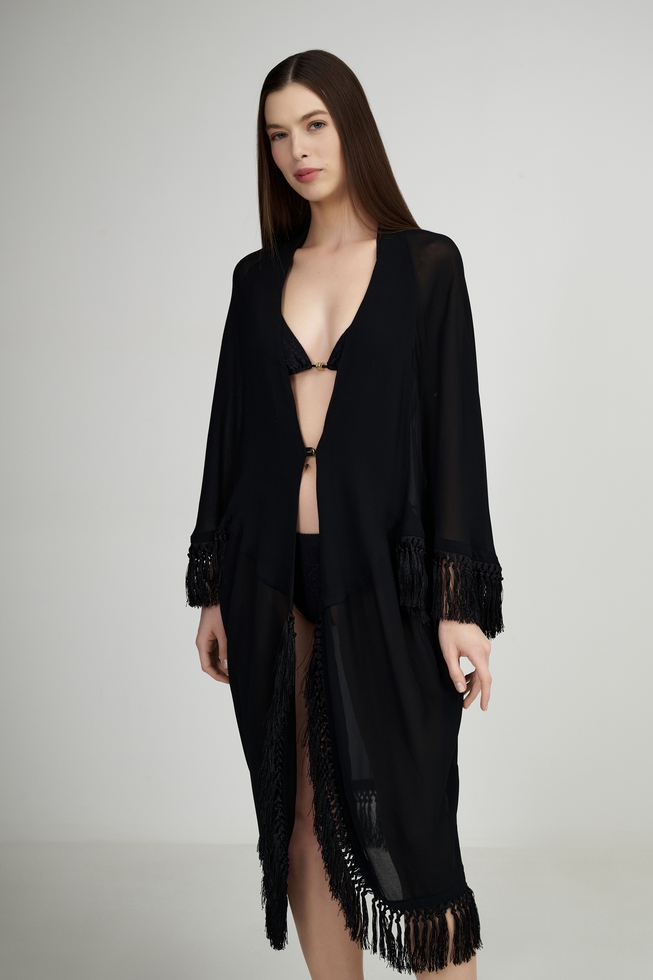  Пляжное черное платье  3