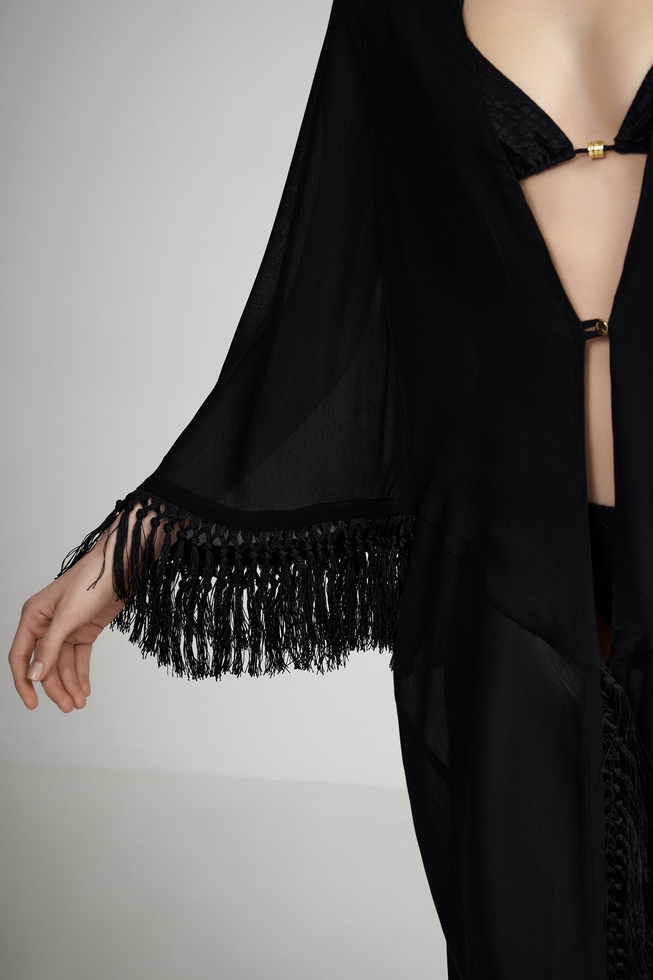  Пляжное черное платье  4