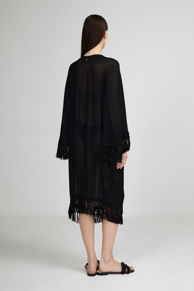  Пляжное черное платье  2