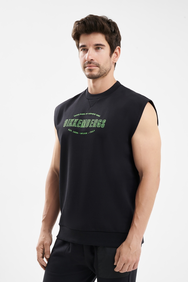 Мужская хлопковая футболка без рукавов 1